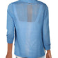 Alfani Women's Mixed Stitch Open Front Linen Blend Cardigan Blue Size Small