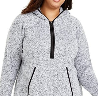 Ideology Women's Plus Hooded V Neck Tunic Top Gray Size 1X