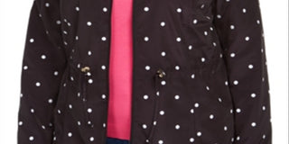 Charter Club Women's Dot Print Hooded Anorak Jacket Black Size 4X