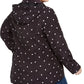 Charter Club Women's Dot Print Hooded Anorak Jacket Black Size 0X