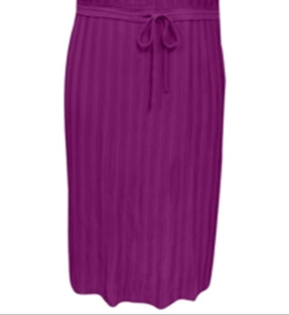 Alfani Women's Pleated Tie Waist MIDI Dress Purple Size Medium