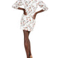 INC International Concepts Women's Eyelet Floral Mini Dress White Size 6