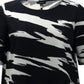 Alfani Women's Abstract Printed Short Sleeve T-Shirt Black Size Medium
