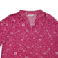Charter Club Women's Floral Print Pleated V Neck Top Pink Size X-Small