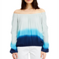 INC International Concepts Women's Tie Dyed Off The Shoulder Top Blue Size X-Large