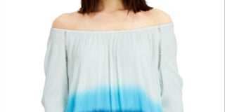 INC International Concepts Women's Tie Dyed Off The Shoulder Top Blue Size X-Large