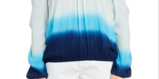 INC International Concepts Women's Tie Dyed Off The Shoulder Top Blue Size X-Large