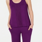 Charter Club Women's Lace Trim Pajama Top & Bottoms Set Purple Size Medium