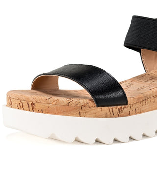 Sun + Stone Women's Melanyy Wedge Sandals Black Size 7.5 M