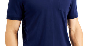 Club Room Men's Solid Jersey Polo with Pocket Blue