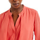Alfani Women's Coral Tie Front Long Sleeve with Buttons Blouse Red Size Medium