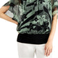 JM Collection Women's Tiger Lily Floral Print Blouse Green Size X-Large