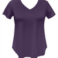 JM Collection Women's V Neck T-Shirt Purple Size Medium