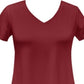 JM Collection Women's V Neck T-Shirt Red Size Small