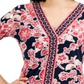 JM Collection Women's Oasis Embellished Mixed Print Top Red Size Small