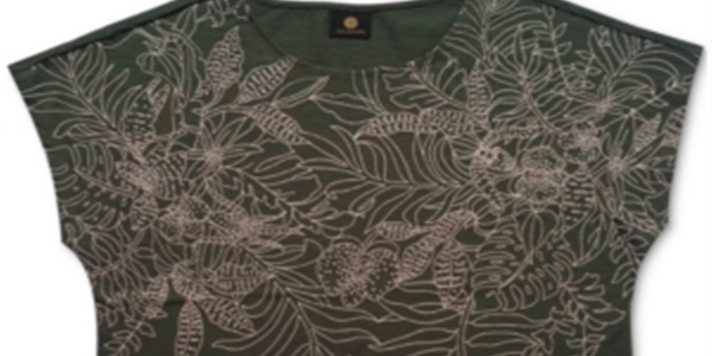 JM Collection Women's Embroidered Top Green Size Large