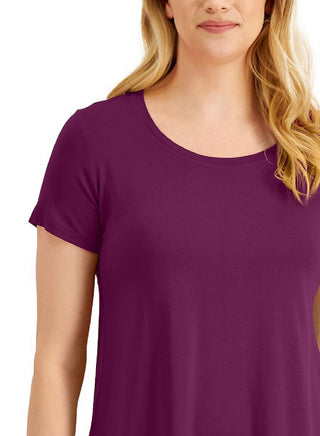 JM Collection Women's Solid Rayon Span Purple Size Medium