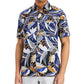 Tasso Elba Men's Leaf Print Shirt Blue Size X-Large