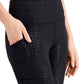 ID Ideology Women's Embossed Side Pocket 7/8 Length Leggings Black Size X-Small