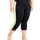 ID Ideology Women's Colorblock Mid Rise Stash Pocket Crop Legging Black Size 1X