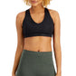 ID Ideology Women's Tonal Print Strappy Low Impact Sports Bra Black Size Large