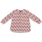 JM Collection Women's Printed Pleated Back Blouse Red Size Large