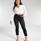 Bar III Women's Jacquard Cropped Blouse White Size Medium