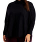Alfani Women's Drop Shoulder Turtleneck Sweater Black Size 2X