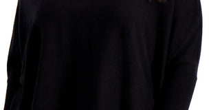 Alfani Women's Drop Shoulder Turtleneck Sweater Black Size 2X
