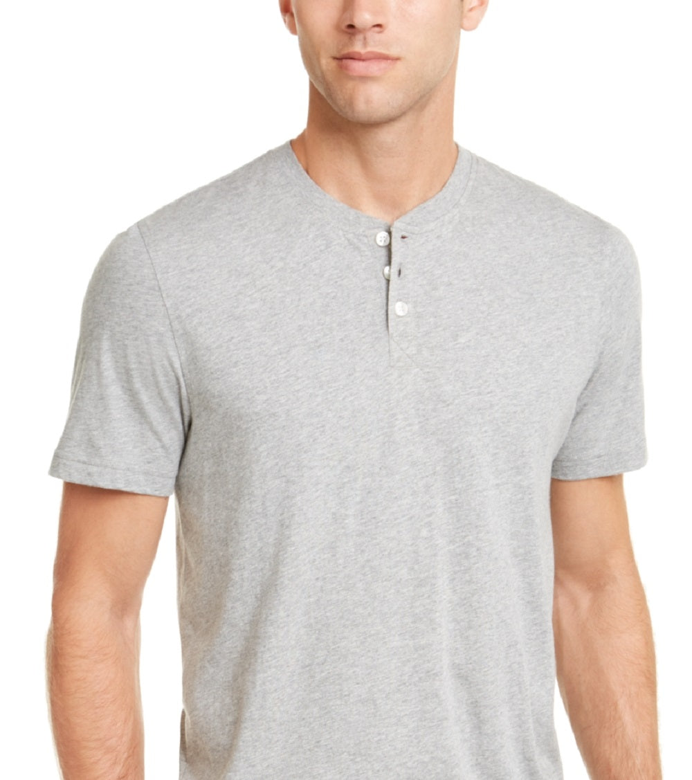 Club Room Men's Solid Henley Gray Size Large