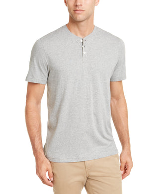 Club Room Men's Solid Henley Gray Size Large