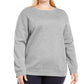 Karen Scott Women's Crewneck Sweatshirt Gray Size 2X