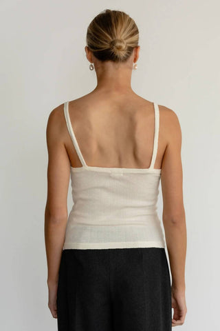 Donni. - Pointelle Square Neck Tank Top