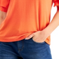 Style & Co Women's Flutter Sleeve Top Orange Size Medium
