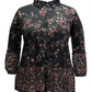 Style & Co Women's Floral Print Tunic Black Size Large