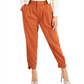 Bar III Women's Pleated Utility Pants Orange Size 14