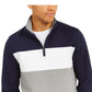 Club Room Men's Colorblocked Quarter Zip Fleece Sweatshirt Blue Size XX-Large