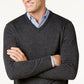 Club Room Men's Solid V Neck Merino Wool Blend Sweater Black Size X-Large