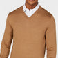 Club Room Men's Solid V Neck Merino Wool Blend Sweater Brown Size X-Large