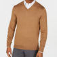 Club Room Men's Solid V Neck Merino Wool Blend Sweater Brown Size X-Large