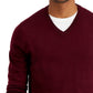 Club Room Men's Solid V Neck Merino Wool Blend Sweater Purple Size Medium