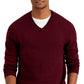 Club Room Men's Solid V Neck Merino Wool Blend Sweater Purple Size Large