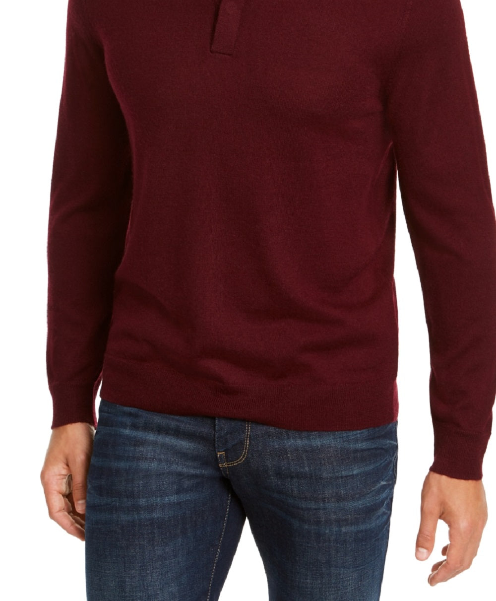 Club Room Men's Merino Wool Blend Polo Sweater Red Size Medium