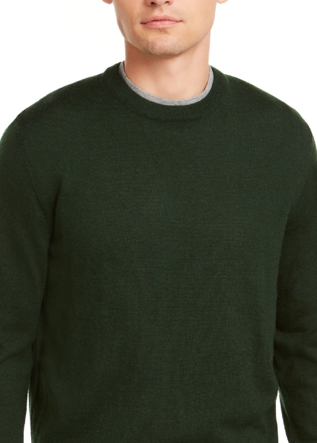 Club Room Men's Solid Crew Neck Merino Wool Blend Sweater Green Size XX-Large