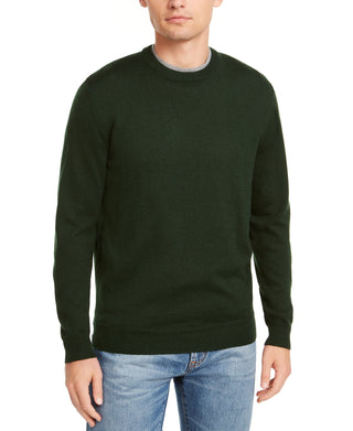 Club Room Men's Solid Crew Neck Merino Wool Blend Sweater Green Size XX-Large