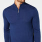 Club Room Men's Quarter Zip Merino Wool Blend Sweater Blue Size XXX-Large