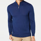 Club Room Men's Quarter Zip Merino Wool Blend Sweater Blue Size XXX-Large