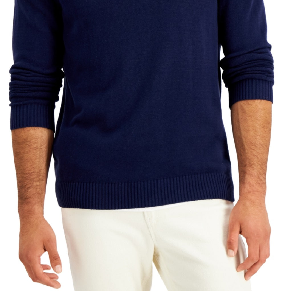 Club Room Men's Ribbed Four Button Sweater Blue Size Medium