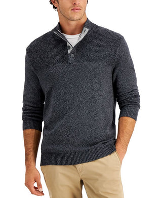 Club Room Men's Mock Neck Classic Fit Cotton Pullover Sweater Gray Size Small