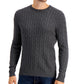 Club Room Men's Cable Knit Cotton Sweater Gray Size X-Large